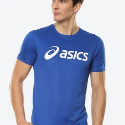ASICS Men Blue Typography Printed SILVER Running T-shirt-image-10