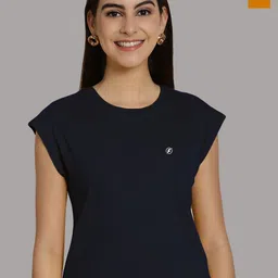 Friskers Women Navy Blue 2 Extended Sleeves T-shirt-image-90