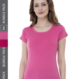 IndiWeaves Pack Of 2 Round Neck Pure Cotton T-shirt-image-96
