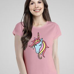Pootlu Women Pink Printed Extended Sleeves T-shirt-image-75