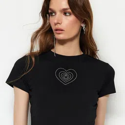 Trendyol Embellished Round Neck T-shirt-image-66