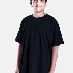 KiddoPanti Boys Anime Inspired Prints Round Neck Oversized Cotton T-shirt-image-74