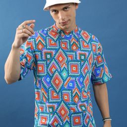 HIGHLANDER Unisex Geometric Printed Slim Fit T-shirt-image-24