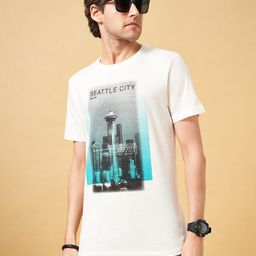 SF JEANS by Pantaloons Graphic Printed Pure Cotton Slim Fit T-shirt-image-65