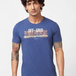 SPYKAR Typography Printed Slim Fit Cotton Casual T-Shirt-image-63