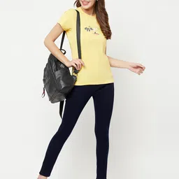 Crimsoune Club Yellow Typography Printed Slim Fit T-shirt-image-29