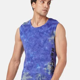 People Men Dyed Round Neck Sleeveless Slim Fit Cotton T-shirt-image-51