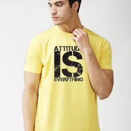 EPPE Men Yellow Typography Printed T-shirt-image-87