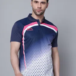 Shiv Naresh Polo Collar Geometric Printed T-shirt-image-74