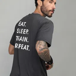 CHKOKKO Typography Printed Round Neck Short Sleeves Regular T-shirt-image-12