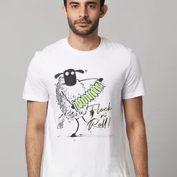 Celio Graphic Printed Cotton T-shirt-image-82