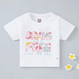 Ed-a-Mamma Girls Typography Printed Applique Sustainable Cotton T-shirt-picture-17