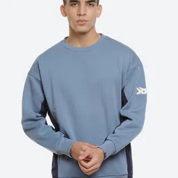 ASICS Men Blue M Brushed French Terry Crew Round Neck Walking Sweatshirt-picture-53