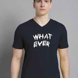 FBAR Typography Printed V-Neck Cotton Slim Fit T-shirt-picture-22