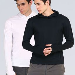 appulse Men Black & White Pack Of 2 Slim Fit Cotton Thumb-Open T-shirts-image-114