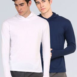 appulse Men Pack Of 2 Pink & Navy Blue Slim Fit T-shirt-image-59