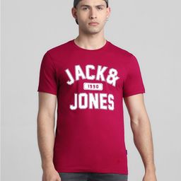 Jack & Jones Typography Printed Slim Fit Pure Cotton T-shirt-image-6