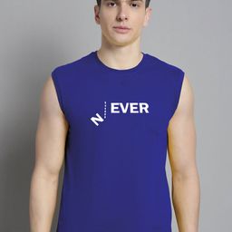 FBAR Typography Printed Sleeveless Slim Fit Pure Cotton T-shirt-image-77