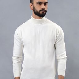 JADE BLUE Men Solid Turtle Neck Pure Cotton Sweatshirt-picture-47