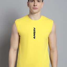 FBAR Typography Printed Sleeveless Slim Fit Pure Cotton T-shirt-image-76