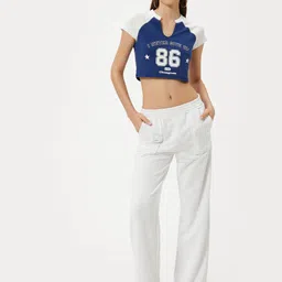 Koton Women Typography Printed Round Neck Crop Top-image-91