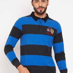 Duke Striped Polo Collar Cotton Slim Fit T-shirt-image-72