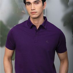 RARE RABBIT Men Rings-4 Slim Fit Solid Polo Collar T-Shirt-55