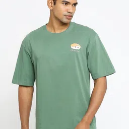 Basics Drop-Shoulder Sleeves Cotton Relaxed Fit T-shirt-image-73