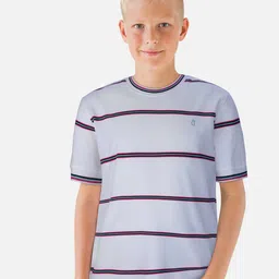 Gini and Jony Boys White Striped T-shirt-image-33