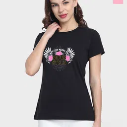 CHOZI Pack Of 2 Typography Printed Cotton T-shirt-image-100