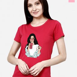 CHOZI Pack Of 2 Typography Printed Cotton T-shirt-image-107