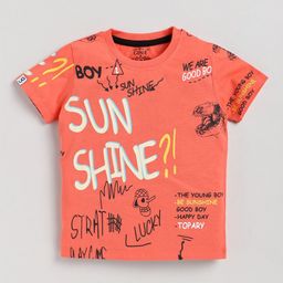 Ginie Boys Typography Printed Pure Cotton T-shirt-image-49
