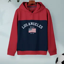 HELLCAT Boys Typography Printed Hooded Ribbed Cotton Pullover-image-35