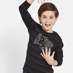 Octave Boys Typography Printed Long Sleeves Cotton T-shirt-image-86