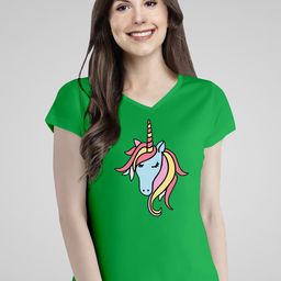 Pootlu Women Green Printed T-shirt-image-27