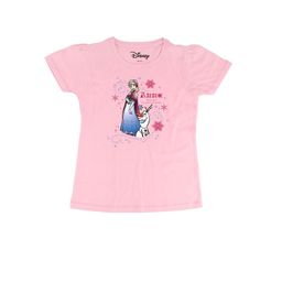 Frozen Girls Pink Frozen Printed Round Neck Pure Cotton T-shirt-image-77