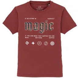 Status Quo Boys Typography Printed Round Neck Cotton T-shirt-image-83