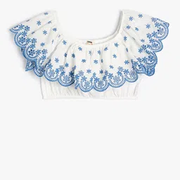 Koton Girls Floral Printed Round Neck Top-picture-7