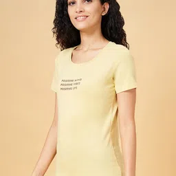 Ajile by Pantaloons Typography Printed Regular Sleeves Pure Cotton T-shirt-image-61