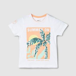 max Boys Graphic Printed Pure Cotton T-shirt-55