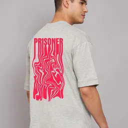 Imsa Moda Typograpgy Printed Loose Fit T-shirt-image-70