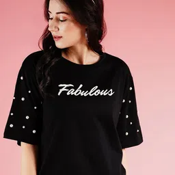 Globus Typography Printed Drop-Shoulder Sleeves Boxy T-shirt-image-24