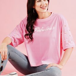 Globus Typography Printed Drop-Shoulder Sleeves Boxy T-shirt-picture-42