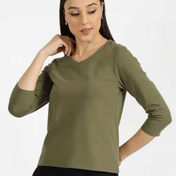 Blissclub V-Neck Three-Quarter Sleeves Moisture Wicking Formal T-shirt-picture-40