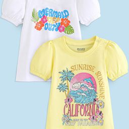 Honeyhap Girls Pack Of Printed Bio Finish T-shirt-image-83