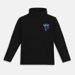 Blue Giraffe Boys Turtle Neck Cotton T-shirt-image-62