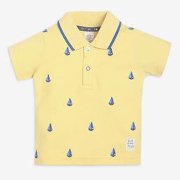Ed-a-Mamma Baby Boys Conversational Printed Polo Collar T-shirt-image-96