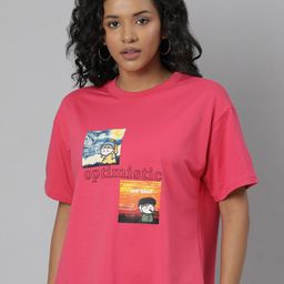 SHOWOFF Typography Printed Round Neck Boxy T-Shirt-image-18