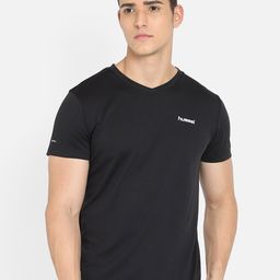 hummel Men Black V-Neck T-shirt-image-76