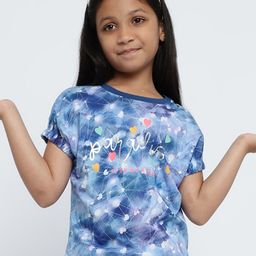 METTLE Girls Conversational Printed Round Neck Cotton Regular Fit T-shirt-image-38